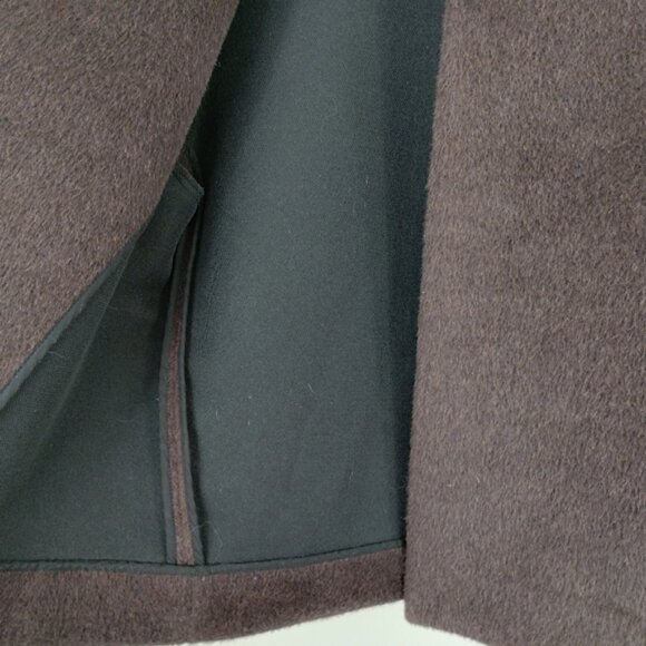 Cos Alpaca Wool Blend Cropped Fur Coat Jacket Size 4 Brown Quiet Luxury - Picture 10 of 12